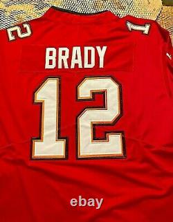 2020 Tampa Bay Buccaneers Tom Brady #12 Red Stitched Game Jersey 4xl