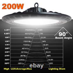 10 Pack 200W UFO High Bay LED Lights for Industrial Commercial Factory Warehouse