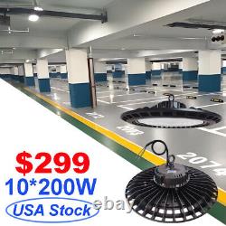 10 Pack 200W UFO High Bay LED Shop Light Warehouse Industrial Factory Commercial