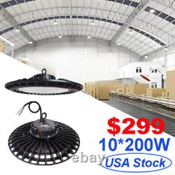 10 Pack 200W UFO LED High Bay Light Factory Warehouse Commercial Light Fixtures