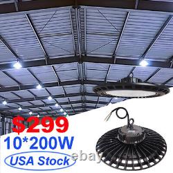 10 Pack 200W UFO LED High Bay Light Shop Industrial Commercial Factory Warehouse