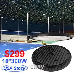 10 Pack 300W UFO LED High Bay Light Shop Industrial Commercial Factory Warehouse