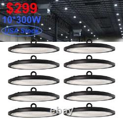 10Pack 300W UFO Led High Bay Light 30000lm Commercial Industrial Warehouse Light