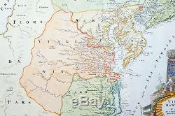 1715 Homann Large Antique Map of North America Virginia Chesapeake Bay NJ, NY