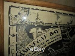 1936 Barnegat Bay Bay Head NJ Illustrated Map Original Harry Tower Cartographer