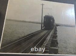 2 Orig 1920 Mounted 8x10 Photos New Jersey Atlantic City Bay Railroad Trestle NJ