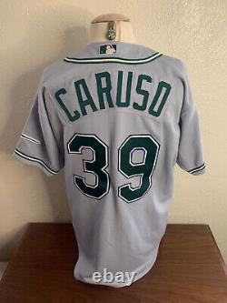 2001 MLB Tampa Bay Devil Rays #39 Mike Caruso Russell Athletics Size 46