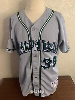 2001 MLB Tampa Bay Devil Rays #39 Mike Caruso Russell Athletics Size 46