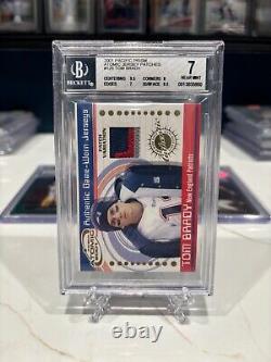 2001 Pacific Prism Atomic 4 Color Game Worn Jersey Patch Tom Brady Bgs 7 Hof