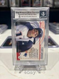 2001 Pacific Prism Atomic 4 Color Game Worn Jersey Patch Tom Brady Bgs 7 Hof