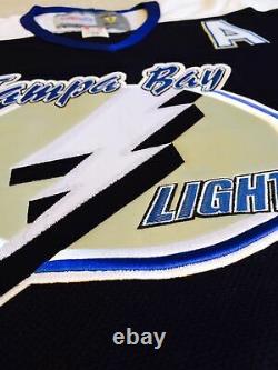 2001 Vincent Lecavalier Tampa Bay Lightning Black Jersey Size Men's Medium