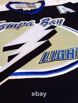 2001 Vincent Lecavalier Tampa Bay Lightning Road Black Jersey Size Men's Medium