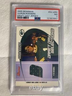 2005 Bowman Aaron Rodgers Draft Day Selections Jersey Graded PSA 7 Rookie Patch