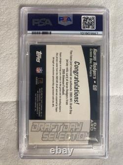 2005 Bowman Aaron Rodgers Draft Day Selections Jersey Graded PSA 7 Rookie Patch