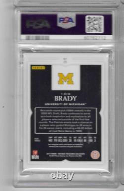 2017 Tom Brady National Treasures Collegiate 10/99 Jersey # 1/1 Michigan PSA