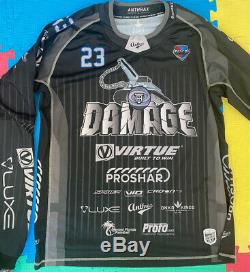 2019 Pro Paintball Jersey Tampa Bay Damage BLACK With Black Pin Stripes
