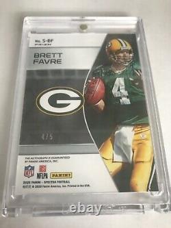 2020 Brett Favre Spectra Auto Green Bay Packers # 4/5 To His Jersey Autograph