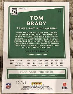 2020 Donruss Optic Tom Brady Purple Prizm 12/50 Jersey Number Tampa Bay Bucs