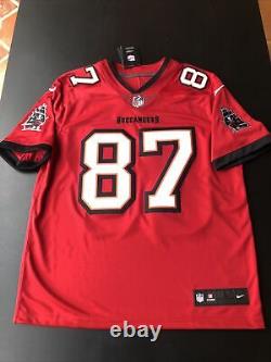 2020 Nike Tampa Bay Buccaneers Gronkowski #87 Red-Stitched-Game Jersey Large