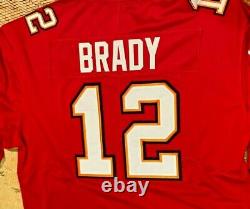 2020 Tampa Bay Buccaneers Tom Brady #12 Red Stitched Game Jersey 2XL