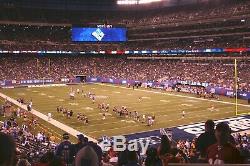 3 Lower Tickets New York Giants/green Bay Packers Aisle-1-3 Row40sec106+parkpass