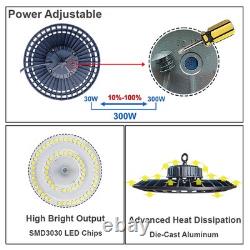 300W LED UFO High Bay Shop Light 10 Pack Factory High Ceiling Lighting 30000 Lms