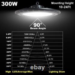 300W LED UFO High Bay Shop Light 10 Pack Factory High Ceiling Lighting 30000 Lms