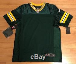 $325 NEW Nike Green Bay Packers Elite On-Field Jersey 48 XL Green Blank