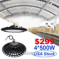 4 Pack 500W Garage Led Lights Warehouse Factory Commercial Lights 50000Lm 6500K