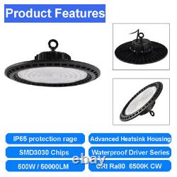 4 Pack 500W UFO Led High Bay Light Industrial Commercial Factory Warehouse Light