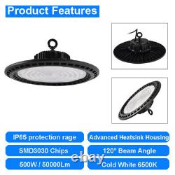 500W UFO LED High Bay Light Factory Warehouse Industrial Commercial Lighting 4PC