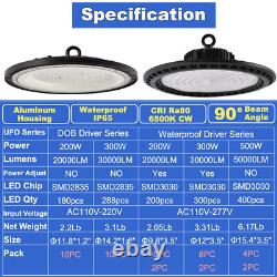 8 Pack 300 W UFO Shop Light Industrial Commercial High Bay Led Lights 30000 Lm