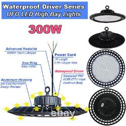 8 Pack 300W UFO LED High Bay Lights Shop Commercial Factory Warehouse Lighting