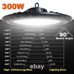 8 Pack 300W UFO LED High Bay Lights Shop Commercial Factory Warehouse Lighting