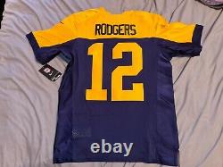 AARON RODGERS #12 GREEN BAY PACKERS Nike Elite THROWBACK Football Jersey 40 NWT