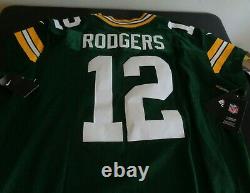 AARON RODGERS Green Bay PACKERS Football Elite NIKE Sewn 913569-323 Jersey 44