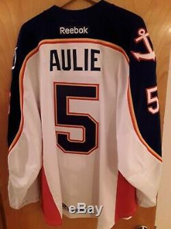 AHL NORFOLK ADMIRALS GAME WORN JERSEY CALDER PATCH KEITH AULIE TAMPA BAY WithLOA