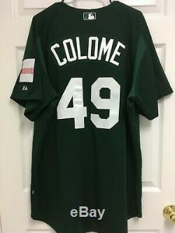 ALEX COLOME 49 Tampa Bay Devil Rays Button Front Game Issued Baseball Jersey 48