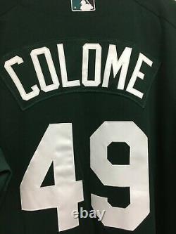 ALEX COLOME 49 Tampa Bay Devil Rays Green Game Issue Baseball Jersey 48 Majestic