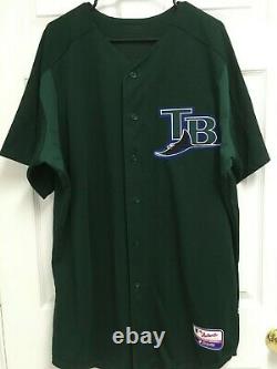 ALEX COLOME 49 Tampa Bay Devil Rays Green Game Issue Baseball Jersey 48 Majestic