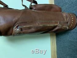 ANTIQUE BROWN all genuine LEATHER GOLF CARRY BAY A. F. Corp. New Jersey