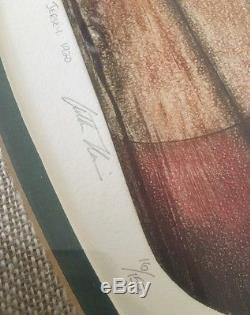 ARTHUR NEVIN Wood Duck Hen DECOY Print Art Signed -BAY HEAD NEW JERSEY 1920 RARE
