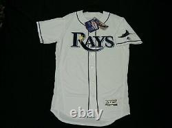 AUTHENTIC MAJESTIC SIZE 40 MEDIUM, TAMPA BAY RAYS WHITE FLEX BASE Jersey SHARP