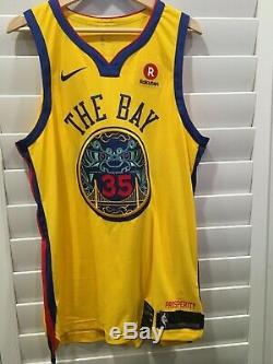 AUTHENTIC ON COURT Kevin Durant Nike Warriors The Bay Jersey Size 48 Large Mens
