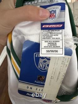 AUTHENTIC Reebok Green Bay Packers Brett Favre #4 NFL Jersey White Men's Size 56