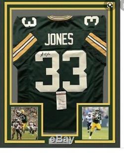 Aaron Jones framed AUTOGRAPHED jersey GREEN BAY PACKERS facsimile auto