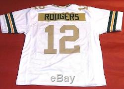 Aaron Rodgers Custom Green Bay Packers W Jersey