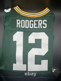 Aaron Rodgers Green Bay Packers Authentic Home Green Nike ELite Jersey Sz 56