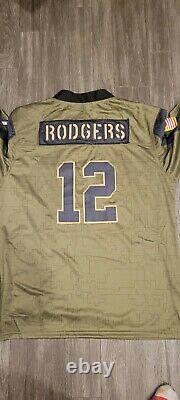 Aaron Rodgers Green Bay Packers Nike 2021 Salute To Service Jersey size Large