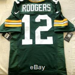 Aaron Rodgers Green Bay Packers authentic Nike ELITE stitched green game jersey